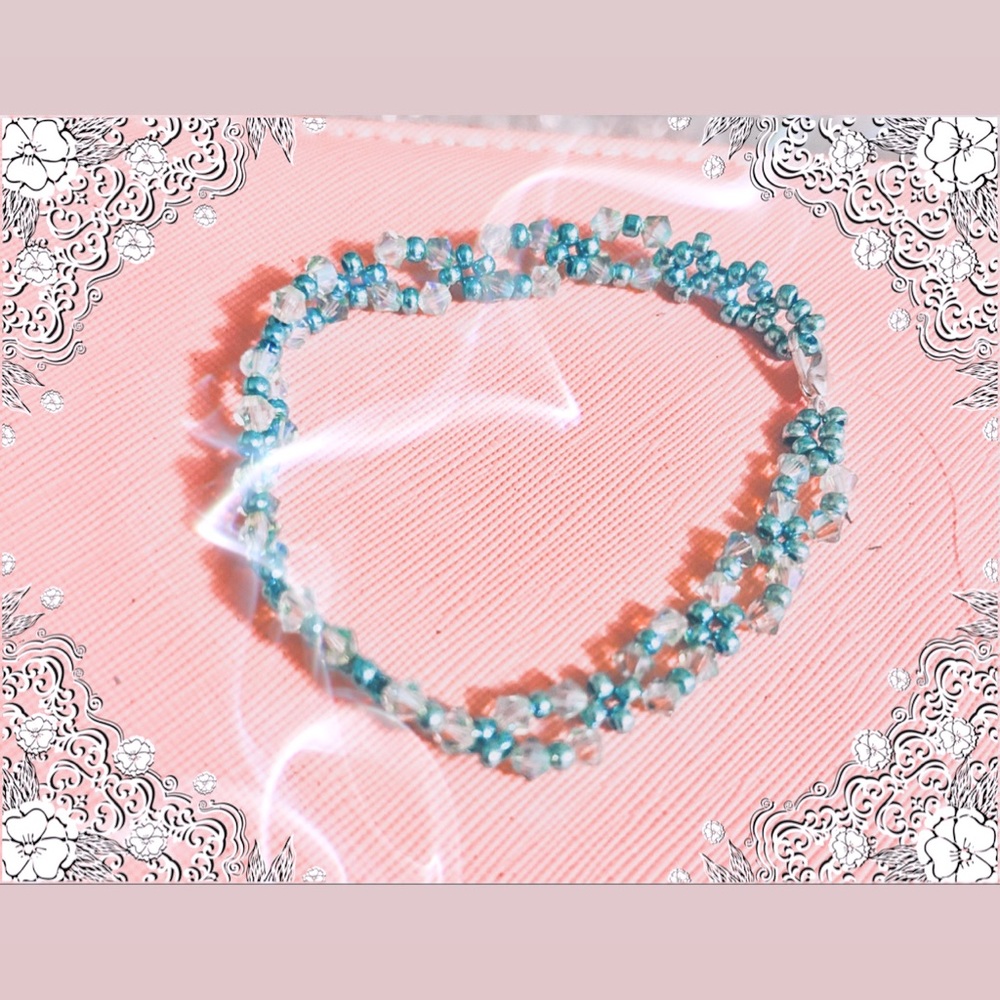 Very pretty artisan bead woven bracelet.